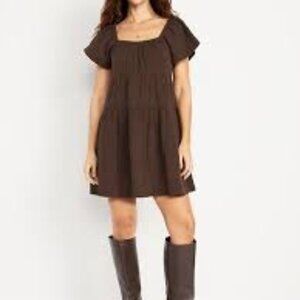 Old Navy Tiered Mini Swing Dress (Earthen) size M